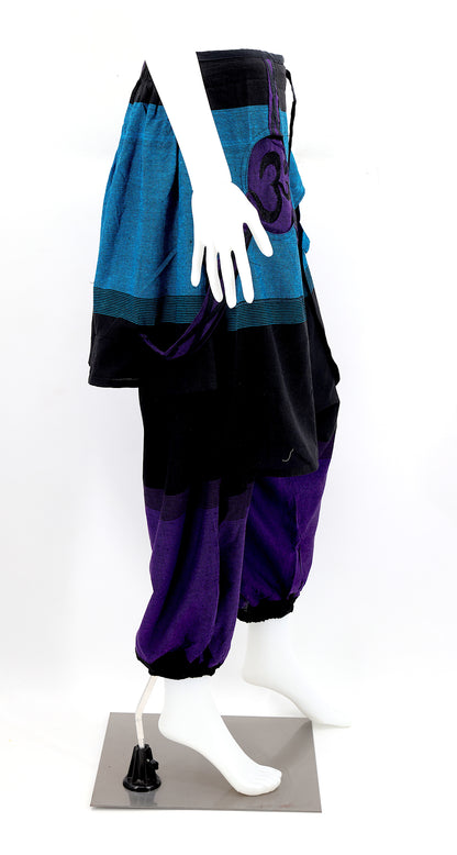 OM Embroidered Multicolor Harem Pants | Spiritual Symbol Pants