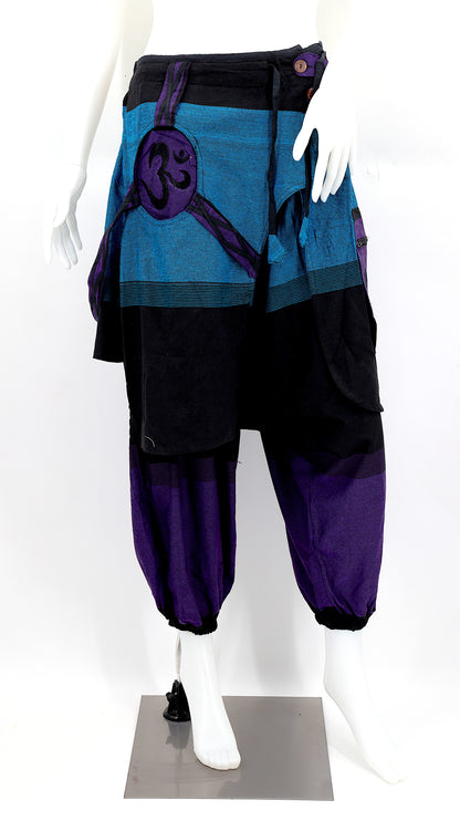 OM Embroidered Multicolor Harem Pants | Spiritual Symbol Pants