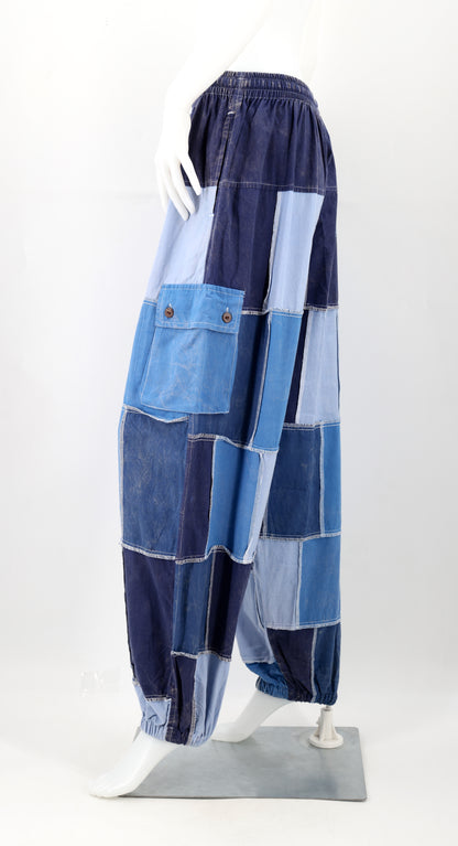 Multicolored Patchwork Cargo Pants | Cotton Harem Pants