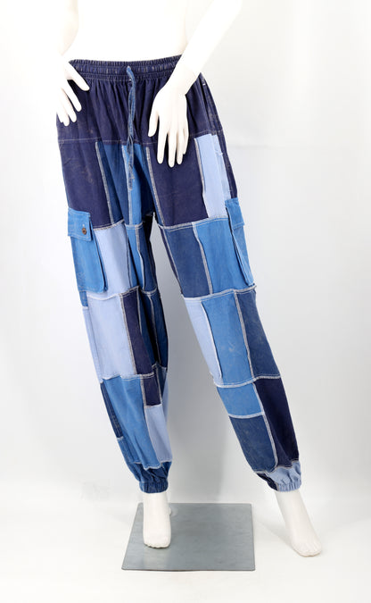 Multicolored Patchwork Cargo Pants | Cotton Harem Pants