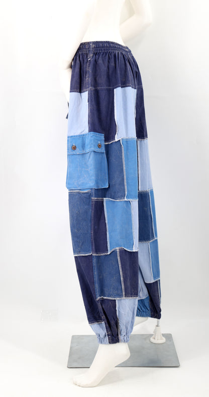Multicolored Patchwork Cargo Pants | Cotton Harem Pants
