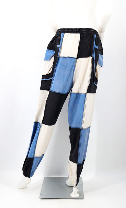Multicolor Patchwork Multi-Pocket Harem Pants