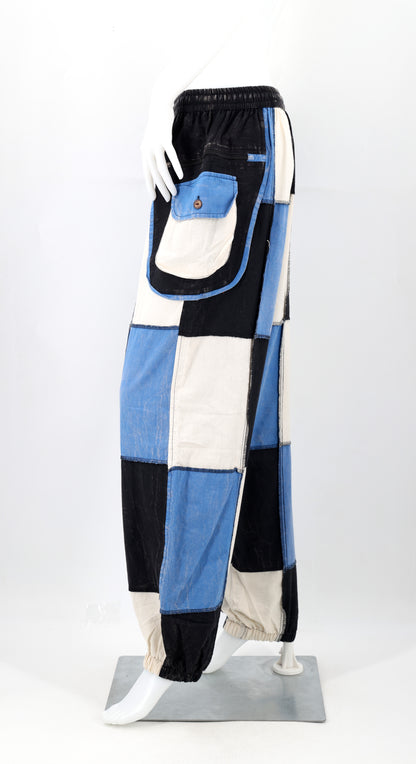 Multicolor Patchwork Multi-Pocket Harem Pants