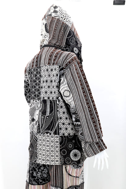 Cotton Hippie Handmade Patchwork Geometric Print Bohemian Lightweight Jacket