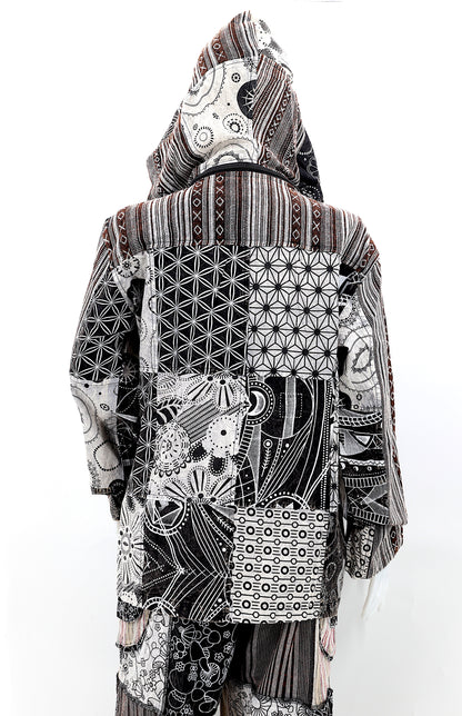 Cotton Hippie Handmade Patchwork Geometric Print Bohemian Lightweight Jacket