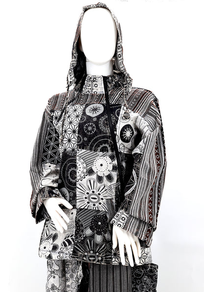 Cotton Hippie Handmade Patchwork Geometric Print Bohemian Lightweight Jacket
