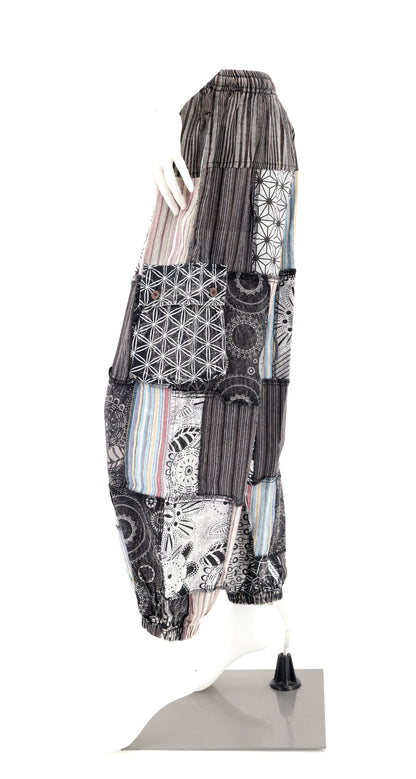 Geometric Print Lightweight Patchwork Harem Pants