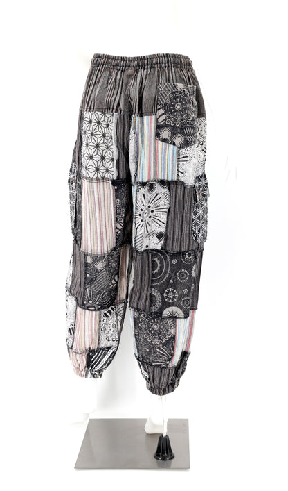 Geometric Print Lightweight Patchwork Harem Pants