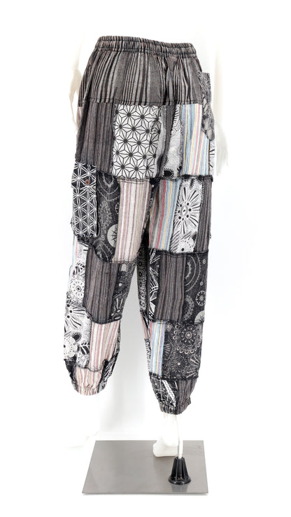 Geometric Print Lightweight Patchwork Harem Pants