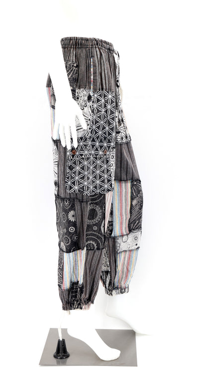 Geometric Print Lightweight Patchwork Harem Pants