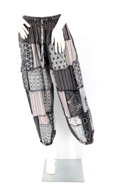 Geometric Print Lightweight Patchwork Harem Pants