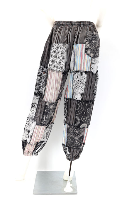 Geometric Print Lightweight Patchwork Harem Pants