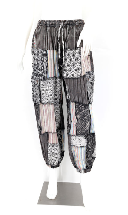 Geometric Print Lightweight Patchwork Harem Pants