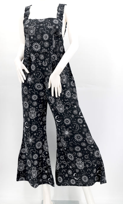 Celestial Print Overalls | Wide Leg Cotton Jumpsuit