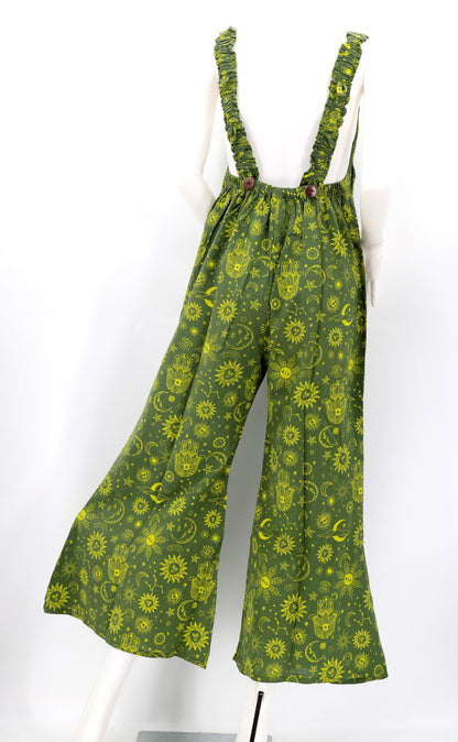 Celestial Print Overalls | Wide Leg Cotton Jumpsuit
