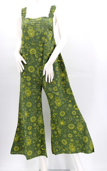 Celestial Print Overalls | Wide Leg Cotton Jumpsuit