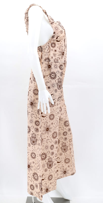 Celestial Print Overalls | Wide Leg Cotton Jumpsuit