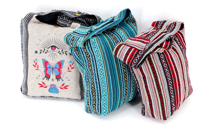Butterfly Print Crossbody Bag | Metamorphosis Cotton Messenger Bag