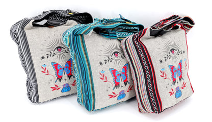 Butterfly Print Crossbody Bag | Metamorphosis Cotton Messenger Bag