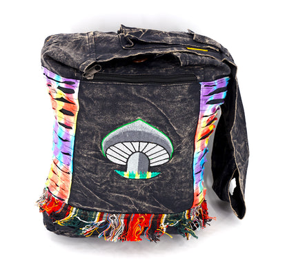 Mushroom Embroidered Crossbody Bag | Premium Cotton Messenger Bag