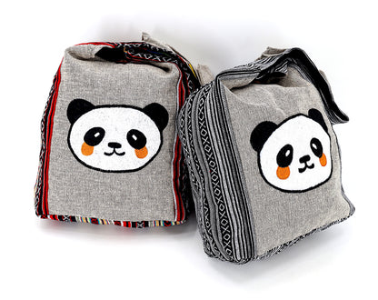 Cute Panda Embroidered Crossbody | Giant Panda Cotton Messenger Bag