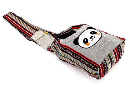 Cute Panda Embroidered Crossbody | Giant Panda Cotton Messenger Bag
