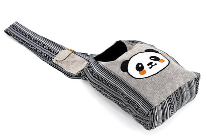 Cute Panda Embroidered Crossbody | Giant Panda Cotton Messenger Bag