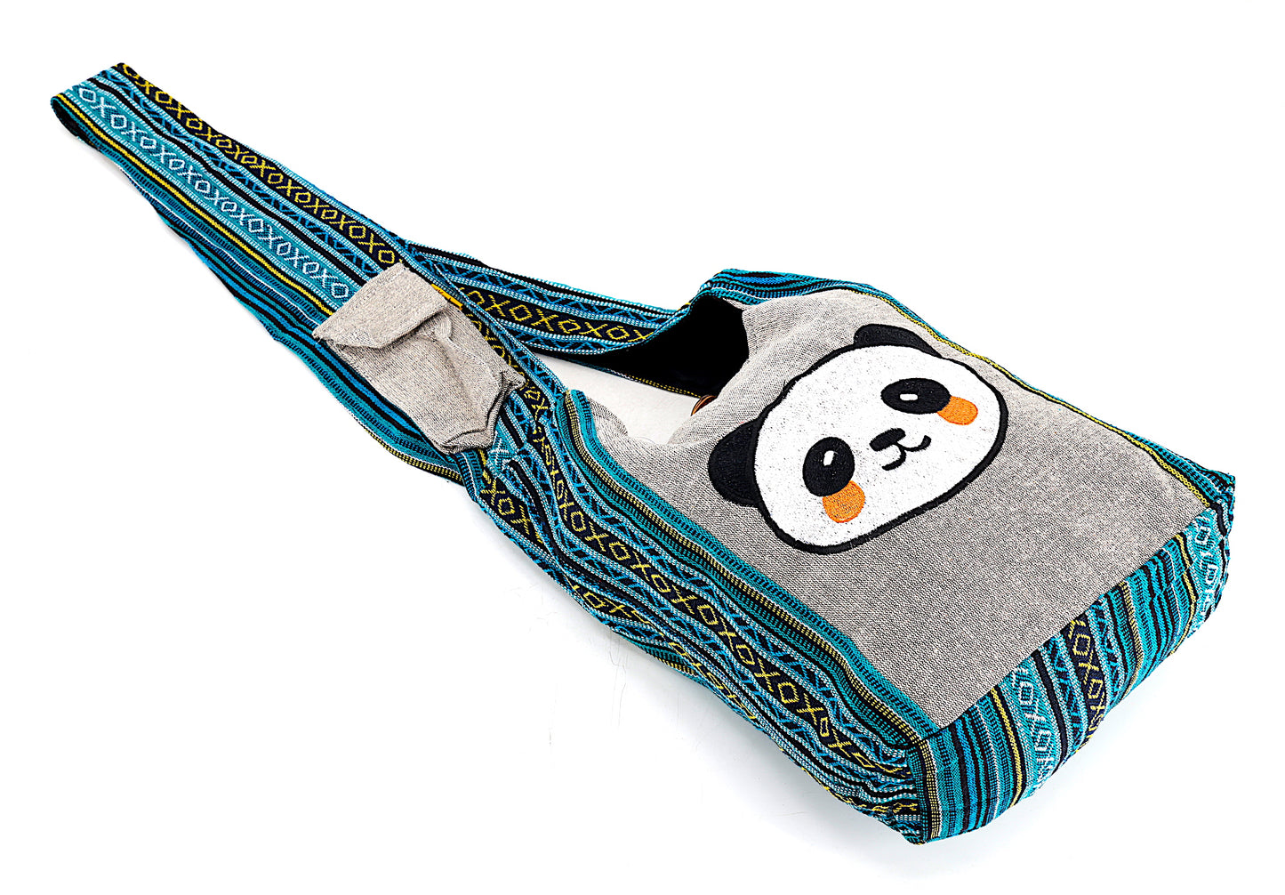 Cotton Cute Panda Hand Embroidered Crossbody Bag