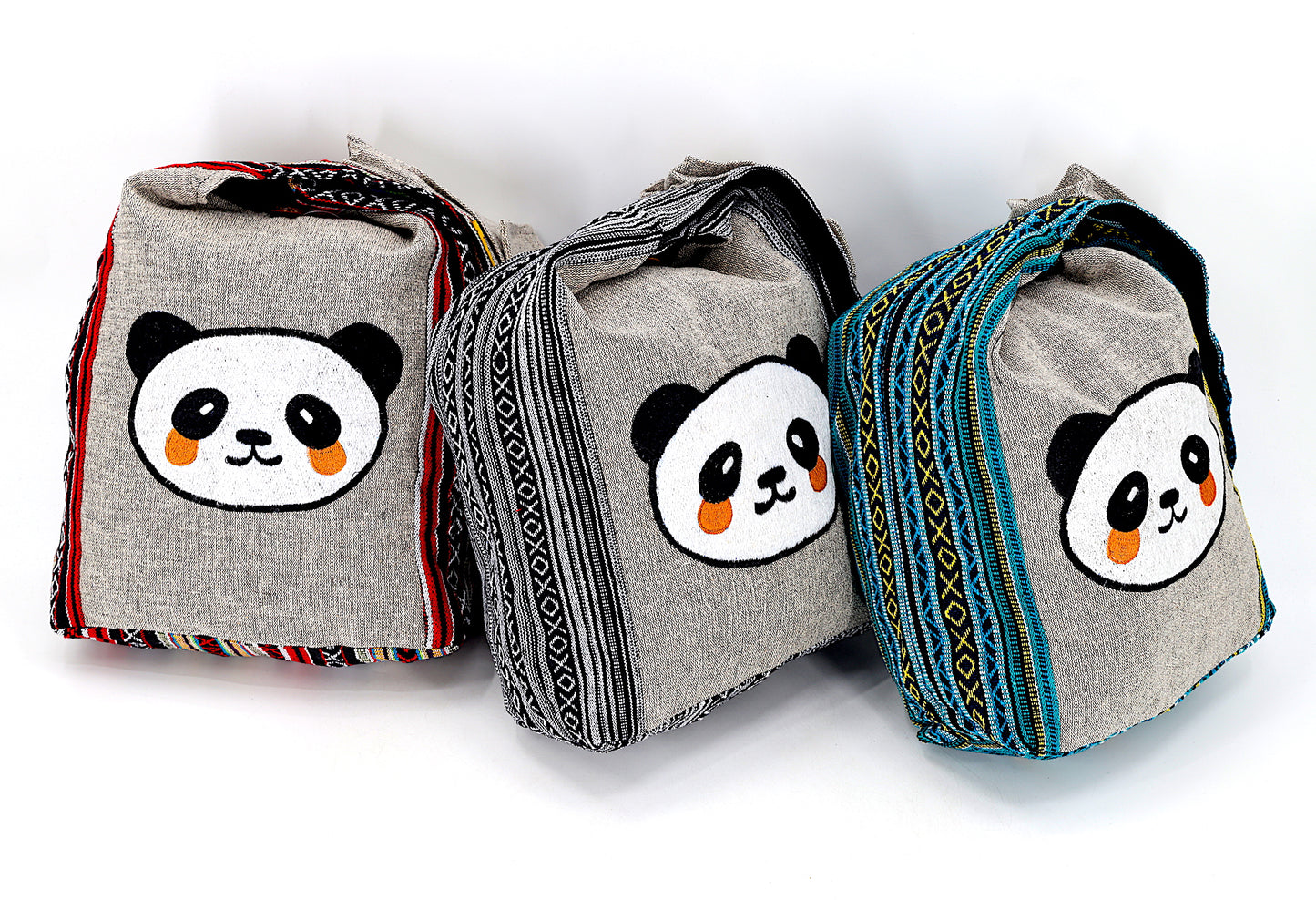 Cotton Cute Panda Hand Embroidered Crossbody Bag