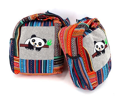 Gheri Patchwork Baby Panda Crossbody Bag | Embroidered Patchwork Messenger Bag