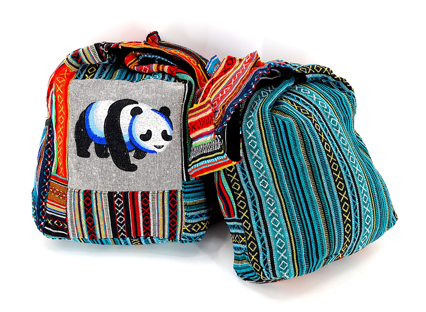 Cotton Panda Hand Embroidered Gheri Mix Crossbody Bag