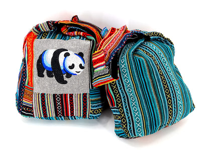 Giant Panda Embroidered Crossbody | Classic Cotton Messenger Bag