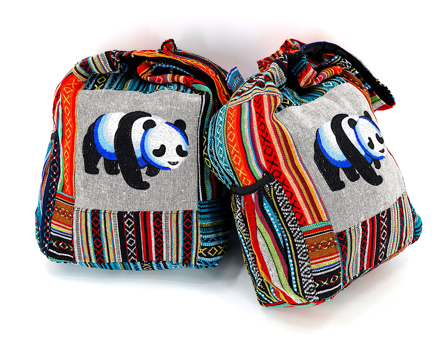 Cotton Panda Hand Embroidered Gheri Mix Crossbody Bag