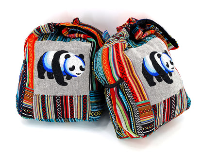 Giant Panda Embroidered Crossbody | Classic Cotton Messenger Bag