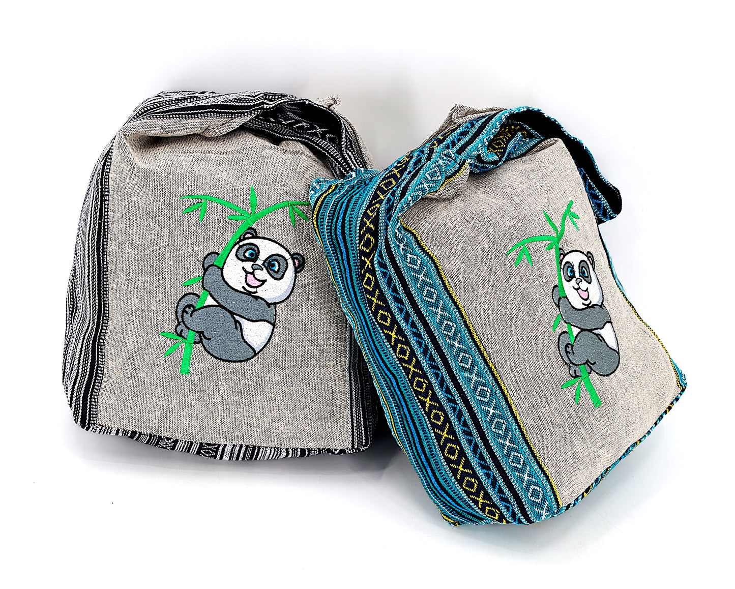 Cotton Baby Panda Hand Embroidered Crossbody Bag