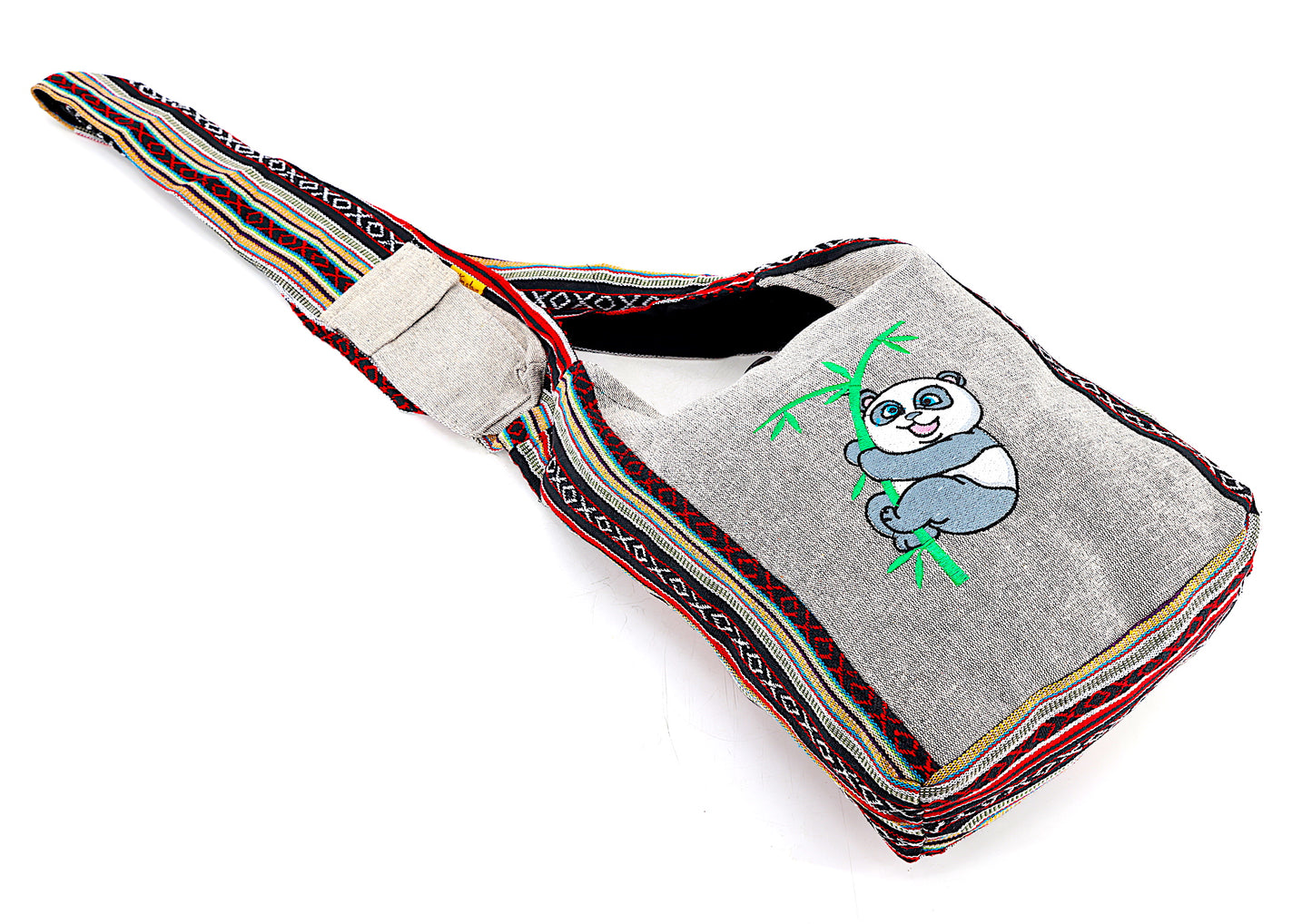 Cotton Baby Panda Hand Embroidered Crossbody Bag