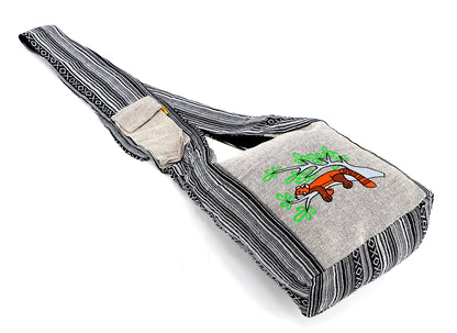 Red Panda Embroidered Crossbody Bag | Cute Animal Cotton Messenger Bag