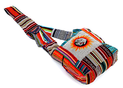 Sun Moon Embroidered Crossbody Bag | Celestial Cotton Messenger Bag