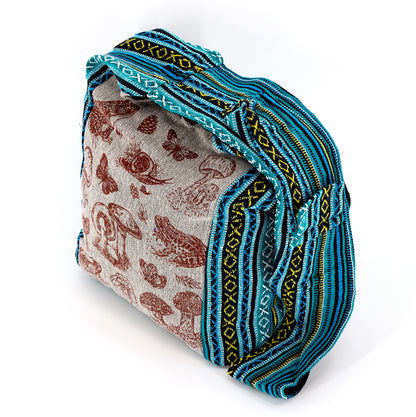 Frog Mushroom Snail Print Crossbody Bag | Forest Creatures Messenger Bag