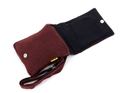 Fox Mushroom Passport Bag | Embroidered Woodland Messenger Bag