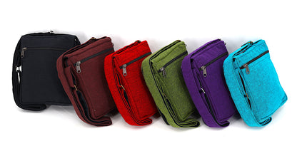 Smiling Sun Embroidered Passport Bag | Compact Messenger Bag