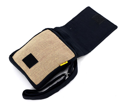 Smiling Sun Embroidered Passport Bag | Compact Messenger Bag