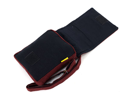Smiling Sun Embroidered Passport Bag | Compact Messenger Bag
