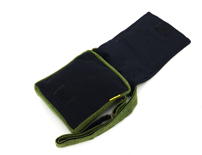 Smiling Sun Embroidered Passport Bag | Compact Messenger Bag