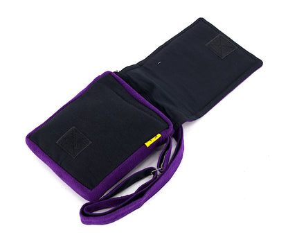 Smiling Sun Embroidered Passport Bag | Compact Messenger Bag