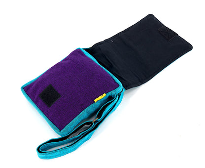 Smiling Sun Embroidered Passport Bag | Compact Messenger Bag