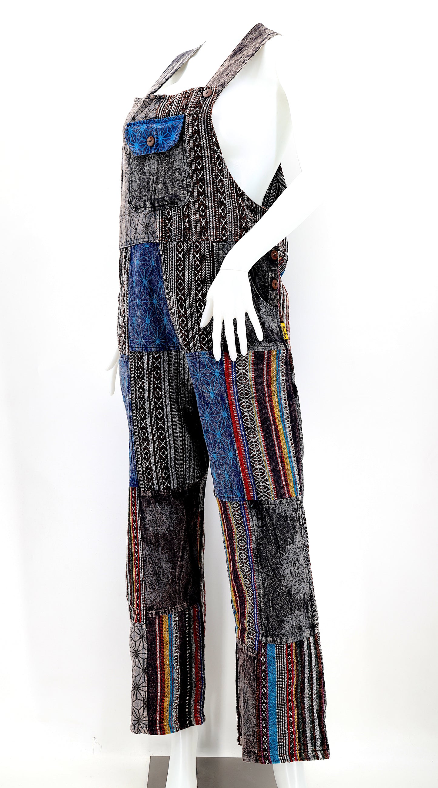 Cotton Hippie Handmade Gheri Patchwork Bohemian Overalls