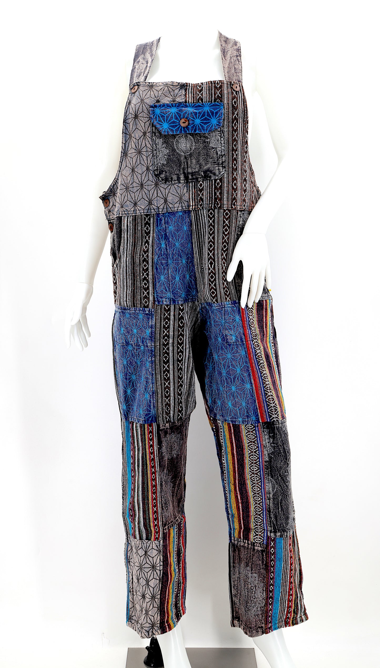 Cotton Hippie Handmade Gheri Patchwork Bohemian Overalls