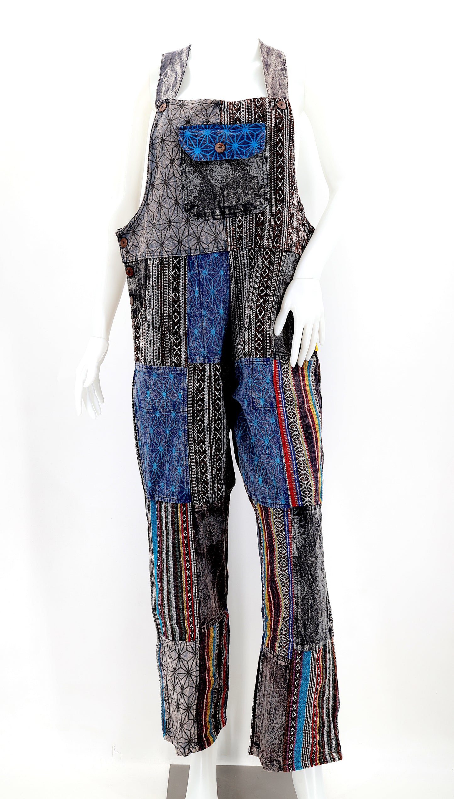 Cotton Hippie Handmade Gheri Patchwork Bohemian Overalls