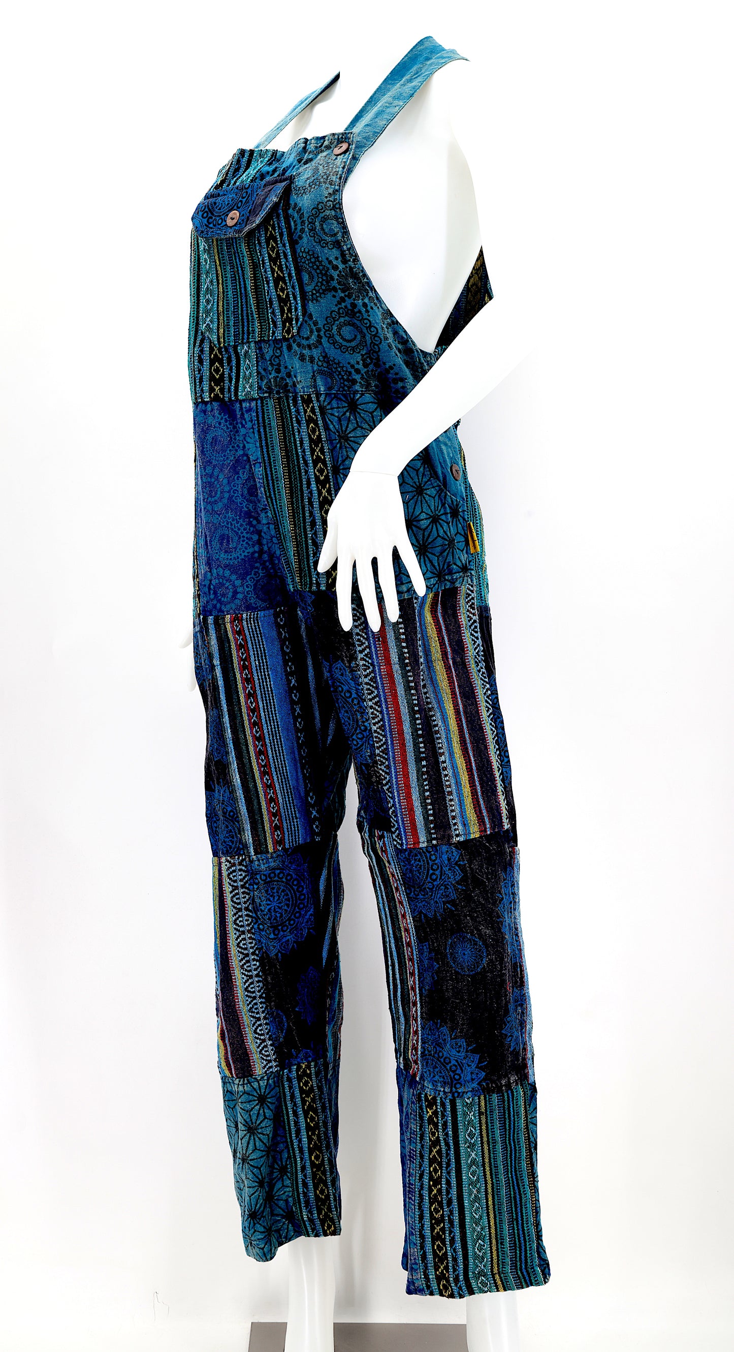 Cotton Hippie Handmade Gheri Patchwork Bohemian Overalls